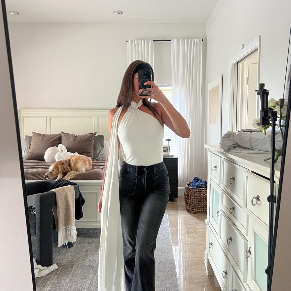 House of CB Ivory bodysuit Top